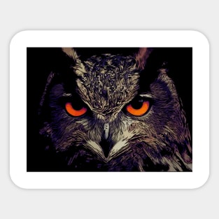 cool owl comic style Sticker